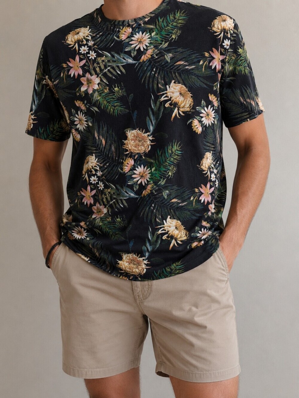 Le 31 by Simons Tropical Floral Print T-Shirt Small